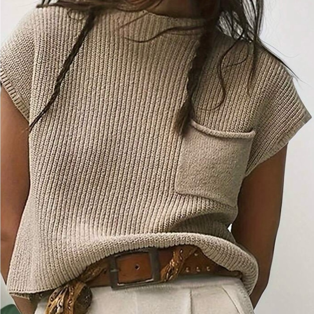 Casual Beige Knit Top shirt brand new size medium